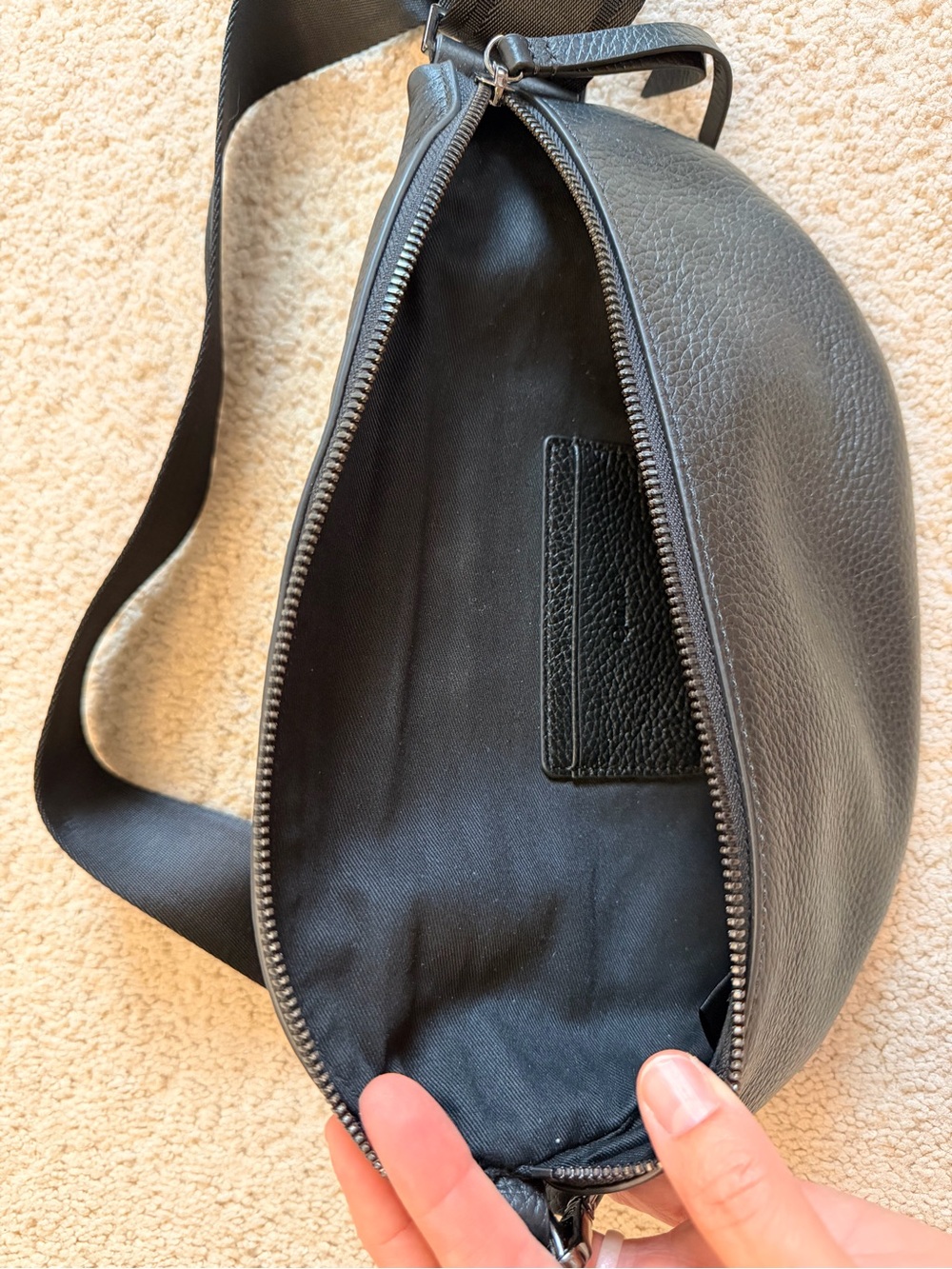 Quince Italian Pebbled Leather Sling Bag - Picture 2 of 3